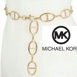 Michael Kors Gold Chain Link Logo Belt